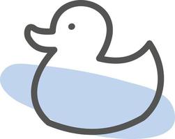 Blue duck toy, illustration, vector on a white background.