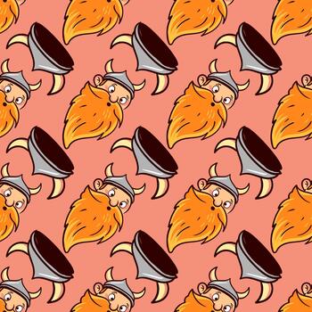 Viking pattern, seamless pattern on orange background. vector