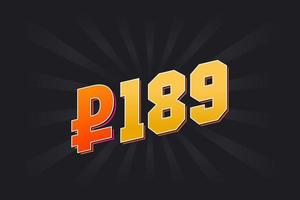 189 Russian Ruble vector currency image. 189 Ruble symbol bold text vector illustration