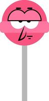 Bored pink lolipop, illustration, on a white background. vector