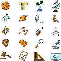 School subjects, illustration, vector on a white background.