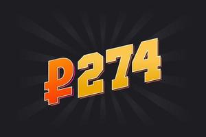 274 Russian Ruble vector currency image. 274 Ruble symbol bold text vector illustration