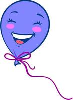 Happy purple balloon, illustration, vector on white background