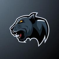 logotipo de e-sport de la mascota de la pantera enojada, diseño de ilustración vectorial - logotipo de la mascota de los animales. vector