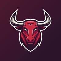 diseño de ilustración vectorial del logotipo de la mascota de la cabeza de toro - logotipo de la mascota de los animales vector