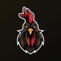 diseño de ilustración vectorial del logotipo de la mascota de la cabeza de gallo - logotipo de la mascota de los animales vector