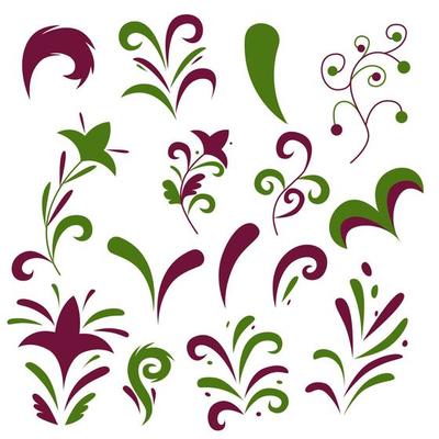 Abstract floral elements. Good for poster, invitation, card