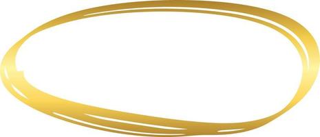 Oval Gold Brush Stroke Design Element Vector