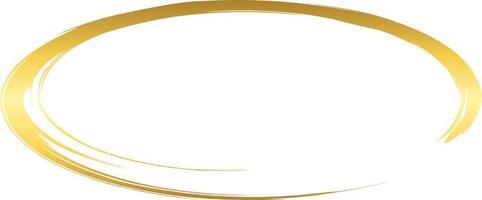 Oval Gold Brush Stroke Design Element Vector