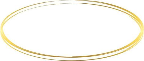 Oval Gold Brush Stroke Design Element Vector