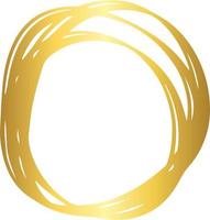 Circle Gold Brush Stroke Design Element Vector