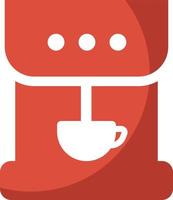 Red coffee machine, illustration, vector on a white background