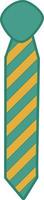 Man tie on stripes, illustration, vector, on a white background. vector