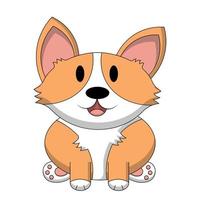 lindo perro corgi. dibujar una ilustración en color vector