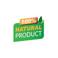 Natural product label design template vector