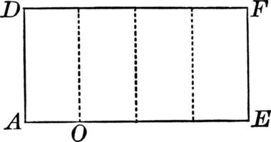 rectángulo dividido en 4 secciones, ilustración antigua. vector