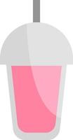 Pink slushie, illustration, on a white background. vector