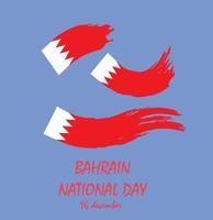 establecer la bandera del país de bahrein. feliz día de la independencia de bahrein fondo con ilustración de bandera de pincel grunge vector