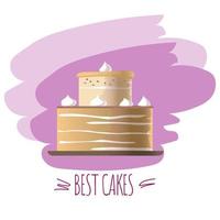 holiday torte, birthday cake vector illustration vector template icon