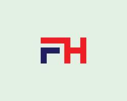plantilla de vector de diseño de logotipo fh hf