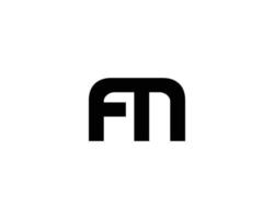 plantilla de vector de diseño de logotipo fm mf