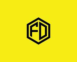 FD DF logo design vector template