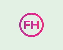 plantilla de vector de diseño de logotipo fh hf