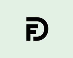 FD DF logo design vector template