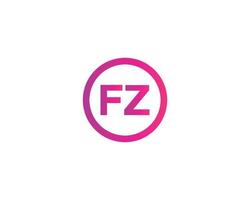 FZ ZF logo design vector template