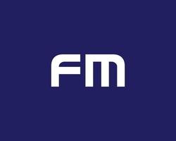 plantilla de vector de diseño de logotipo fm mf