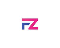 plantilla de vector de diseño de logotipo fz zf