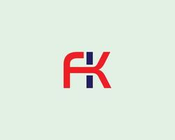 plantilla de vector de diseño de logotipo fk kf