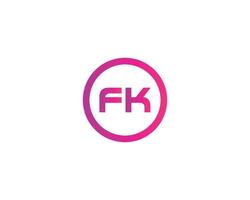 plantilla de vector de diseño de logotipo fk kf