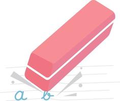 Pink eraser, illustration, vector on white background