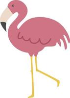 Flamingo standing, illustration, vector on white background.