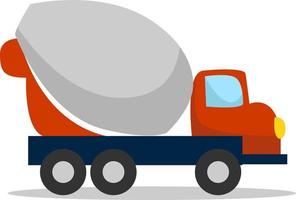 Concrete mixer, illustration, vector on white background.