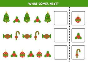 What comes next game with Christmas elements. vector