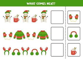 What comes next game with Christmas elements. vector