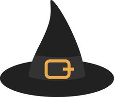 Witch hat, illustration, vector on white background.