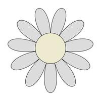 flor de la margarita en la ilustración de vector de fondo blanco