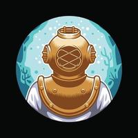 Diver mascot illustration premium vector