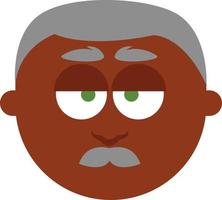 Old man with grey hair and beard, illustration, on a white background. vector