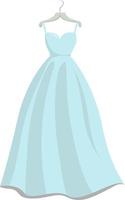 Wedding dress, illustration, vector on white background.