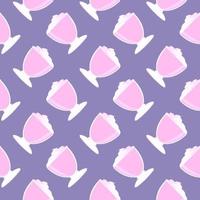 Glass of coctail , seamless pattern on a light purple background. vector