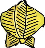 Yellow carambola, illustration, vector on white background.