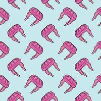 Fancy pink chairs,seamless pattern on blue background. vector