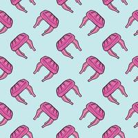 Fancy pink chairs,seamless pattern on blue background. vector