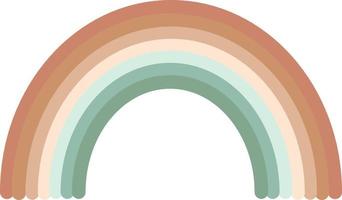 arco iris en estilo plano. boho, elemento lindo pastel suave vector