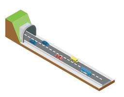 icono de cheque de pago de carretera de vector isométrico con barreras de peaje en carretera, pasando coches y camiones. adecuado para diagramas, infografías y otros recursos gráficos