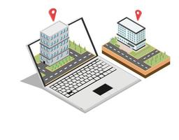 concepto isométrico de marketing doméstico, ilustración vectorial adecuada para diagramas, infografías y otros activos gráficos vector